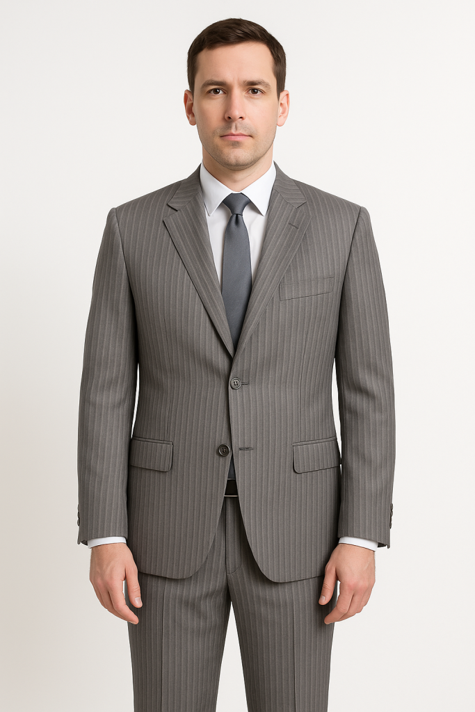 Κοστούμι Luciano Faketti t/r ανδρικο ριγέ γκρι