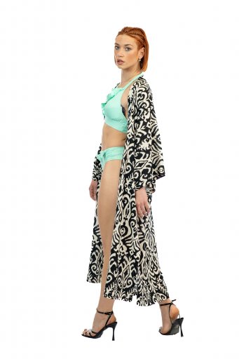 KIMONO ΑΣΠΡΟΜΑΥΡΟ 