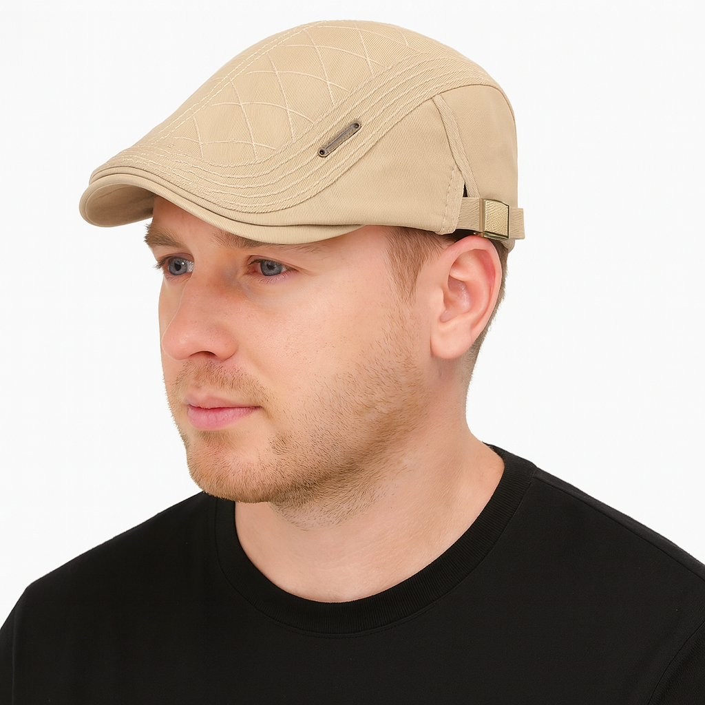 Ανδρικό Μοδάτο Μπερέ Καπέλο, 100% Υφασμένο Ύφασμα, Διαπνέον Καθημερινό Εξωτερικό Καπέλο με Σιδερένια Επιγραφή, Χειροκίνητο Πλύσιμο/Καθαρισμός στεγνό