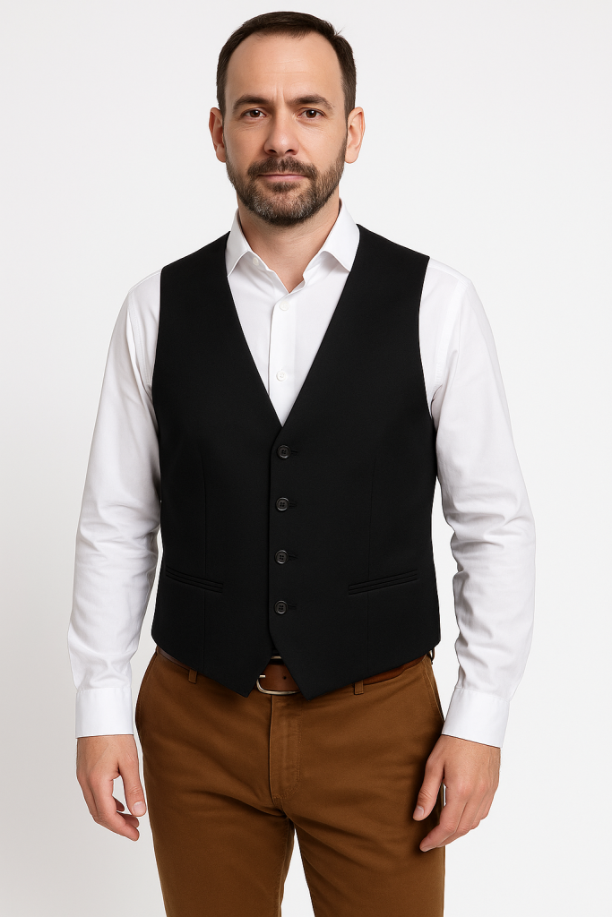 Γιλέκο Luciano Faketti SUET in fashion μαύρο