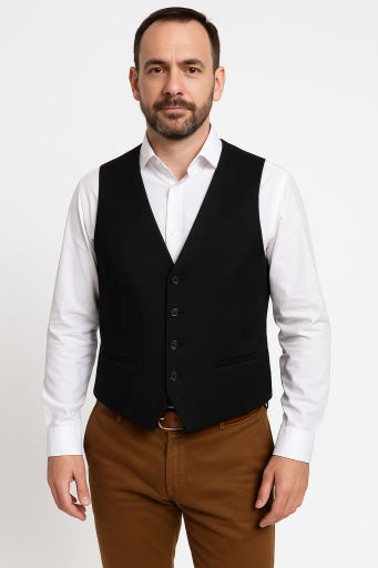 Γιλέκο Luciano Faketti SUET in fashion μαύρο