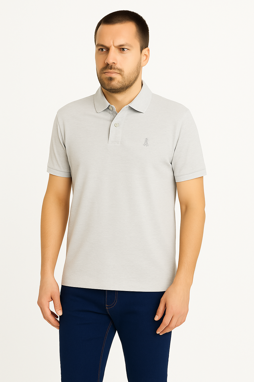 Μπλουζάκι Polo Pique 100% Βαμβάκι σε χρώμα γκρι 