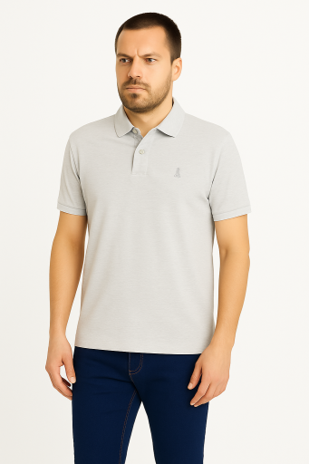 Μπλουζάκι Polo Pique 100% Βαμβάκι σε χρώμα γκρι 