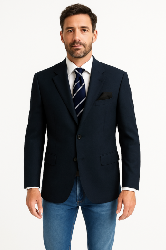 Σακάκι Linen 100% με την Αίσθηση του Φυτικού Λιναριού για Δροσερό Καλοκαίρι μπλε 