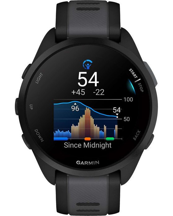 Garmin Forerunner 165 43mm Smartwatch (Black/Slate Gray)