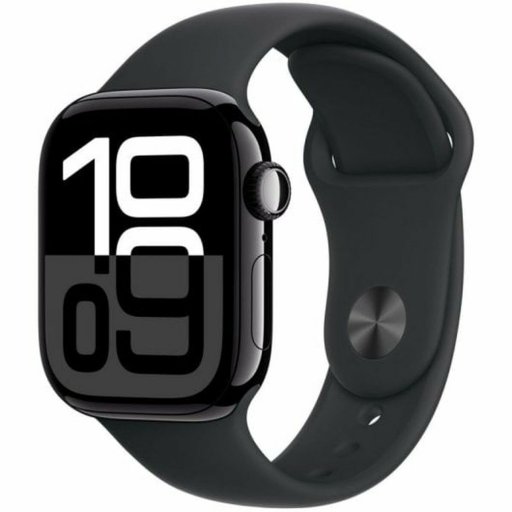 Apple Watch Series 10 Aluminium 42mm (Jet Black με Black Sport Band (S/M))