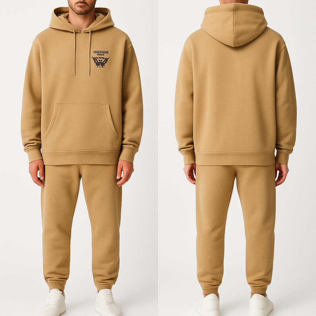 Φούτερ μπλούζα και παντελόνι κουστούμι μπεζ 