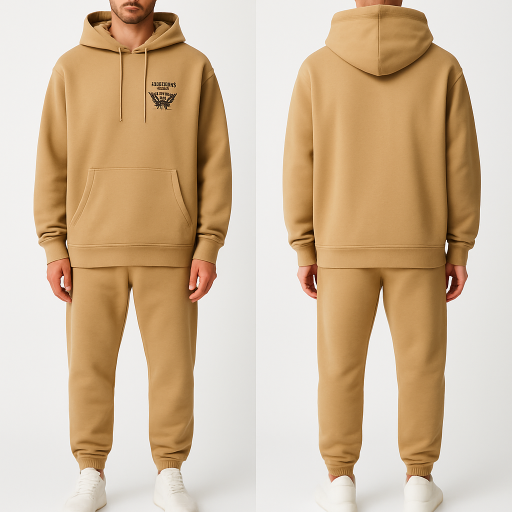 Φούτερ μπλούζα και παντελόνι κουστούμι μπεζ 