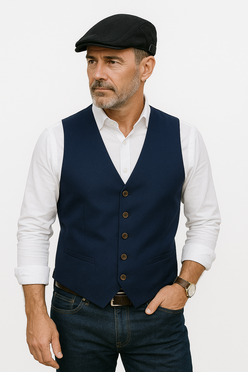 Γιλέκο Luciano Faketti in fashion  μπλε 