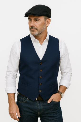 Γιλέκο Luciano Faketti in fashion  μπλε 