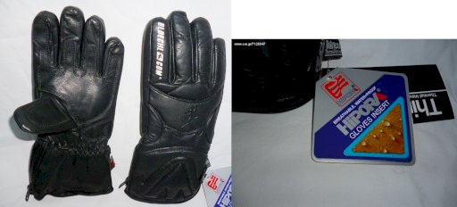 Γάντια SKI δερμάτινα διαπνέοντα μαύρα 