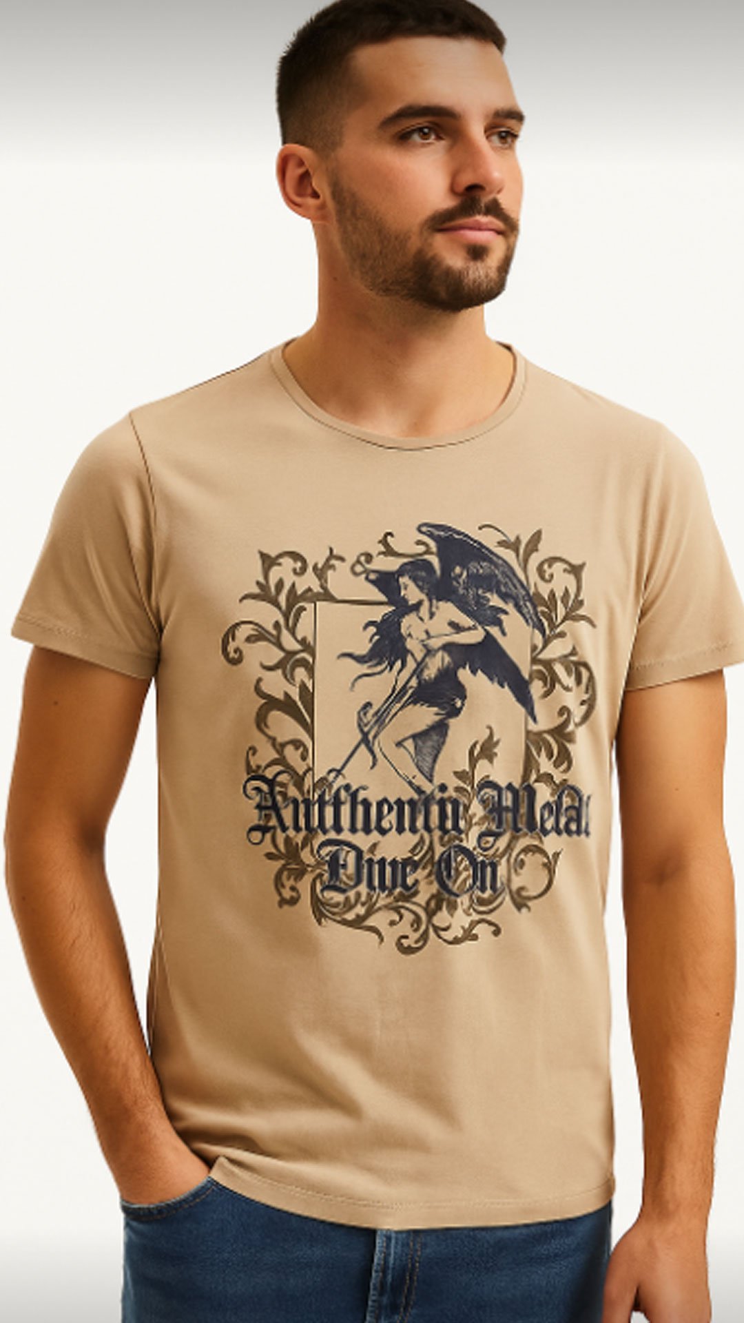 Μπλουζακι βαμβακερο με στάμπα t-shirt slim fit