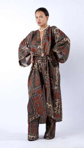 MOI.RO Kimono Printed Satin Silky touched 