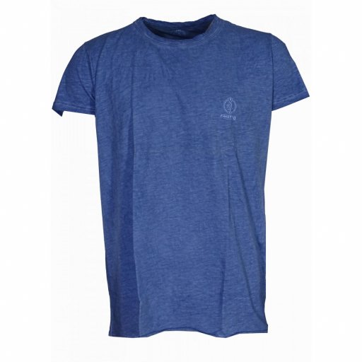 Μπλουζάκι με Λαιμόκοψη απο Φλάμα Βαμβακερό σε χρώμα μπλε