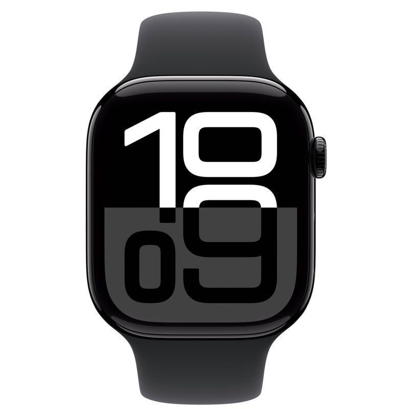 Apple Watch Series 10 Aluminium 42mm (Jet Black με Black Sport Band (S/M))