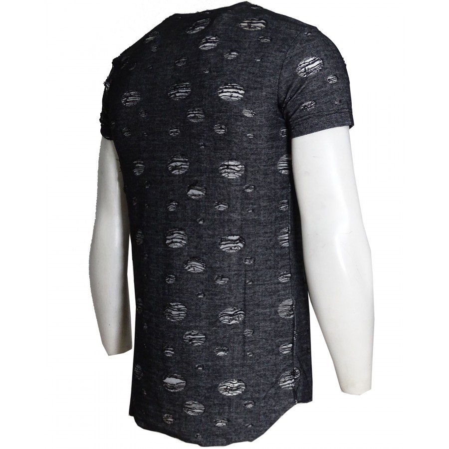 Μπλουζάκι μαυρο Luciano Faketti in fashion Βαμβακερό 65%-Πολ. 35% στενή γραμμή