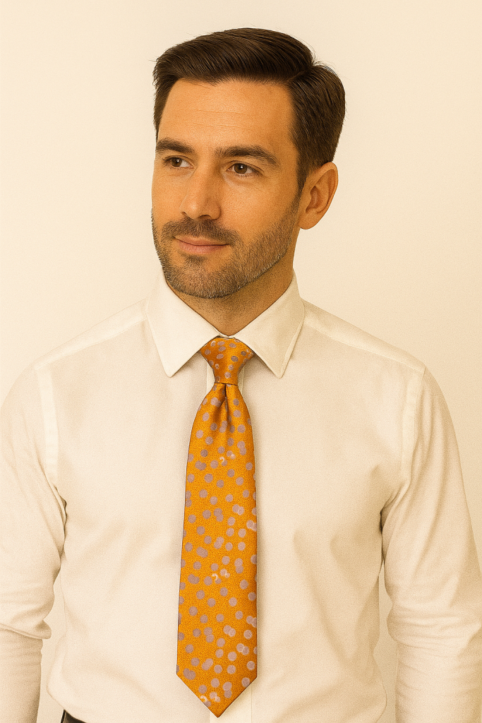 Γραβάτα Υψηλή ποιότητας υφάσματος Χειροποίητο προϊόν Ποιοτικός έλεγχος για κάθε κομμάτι ξεχωριστά λευκό χρυσαφή