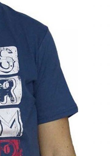 Μπλουζάκι  μπλε T-shirt μακό με σύνθεση βαμβάκι
