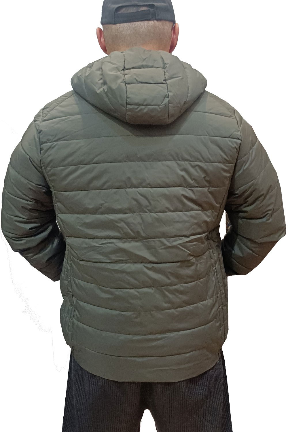 Μπουφάν NORTH STAR jacket με οριζόντια καπιτονέ και αποσπώμενη Κουκούλα χακί 