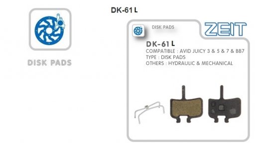 Τακάκια για disc, συμβατά με Avid Juicy 3,5,7 με μεταλλικές πλάκες