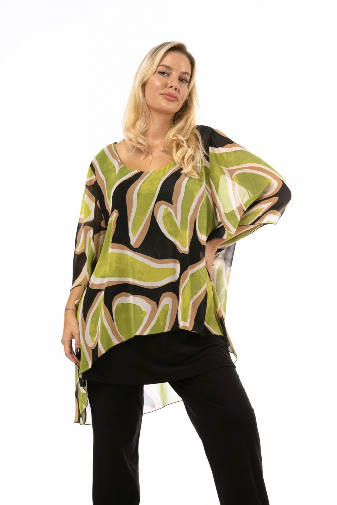 Mπλούζα/Τουνίκ εμπριμέ άνιση