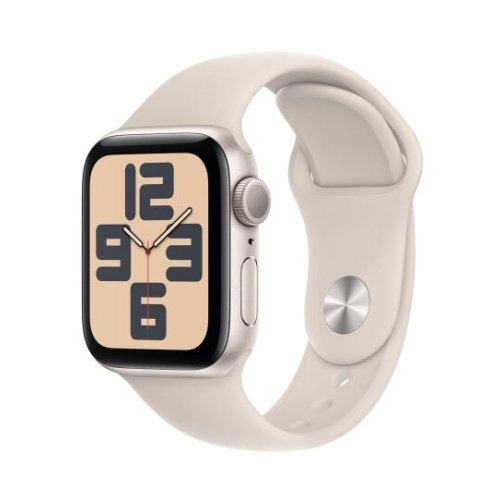 Apple Watch SE 2023 Aluminium 40mm Αδιάβροχο με Παλμογράφο (Starlight με Starlight Sport Band (S/M))