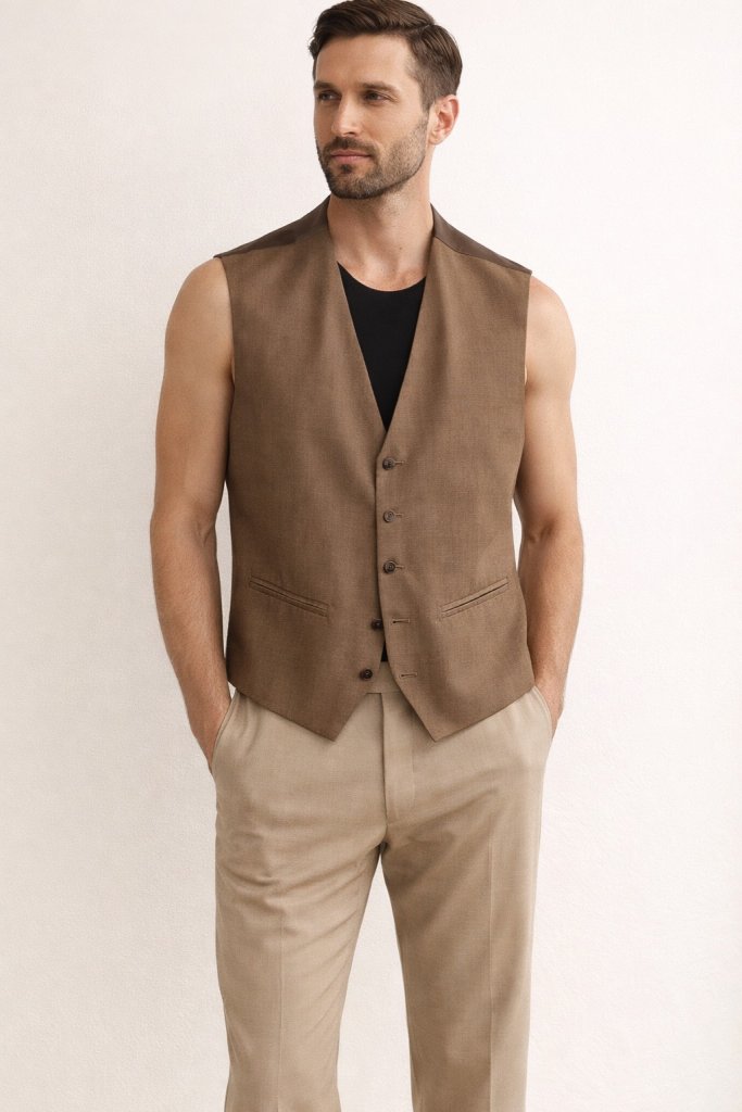 Γιλέκο ανδρικο ελληνικής κατασκευής μεγάλά μεγέθη μπεζ 