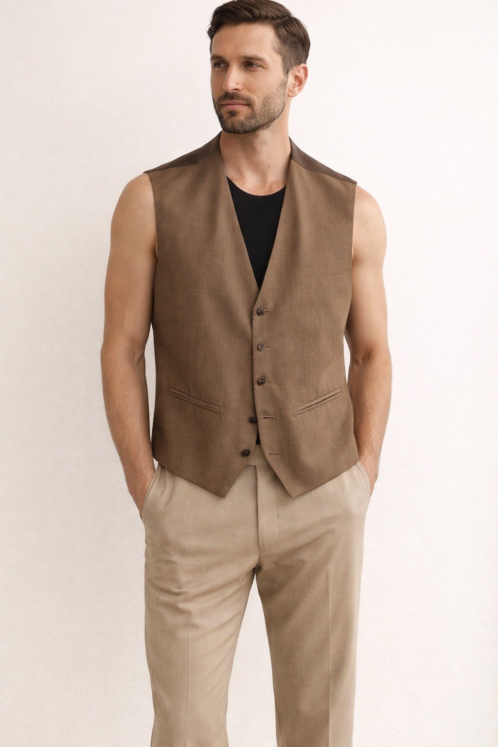 Γιλέκο ανδρικο ελληνικής κατασκευής μεγάλά μεγέθη μπεζ 