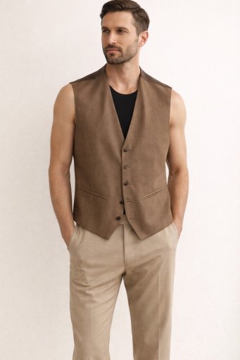 Γιλέκο ανδρικο ελληνικής κατασκευής μεγάλά μεγέθη μπεζ 