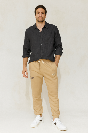 Παντελόνι φούτερ ανδρικο μπεζ 