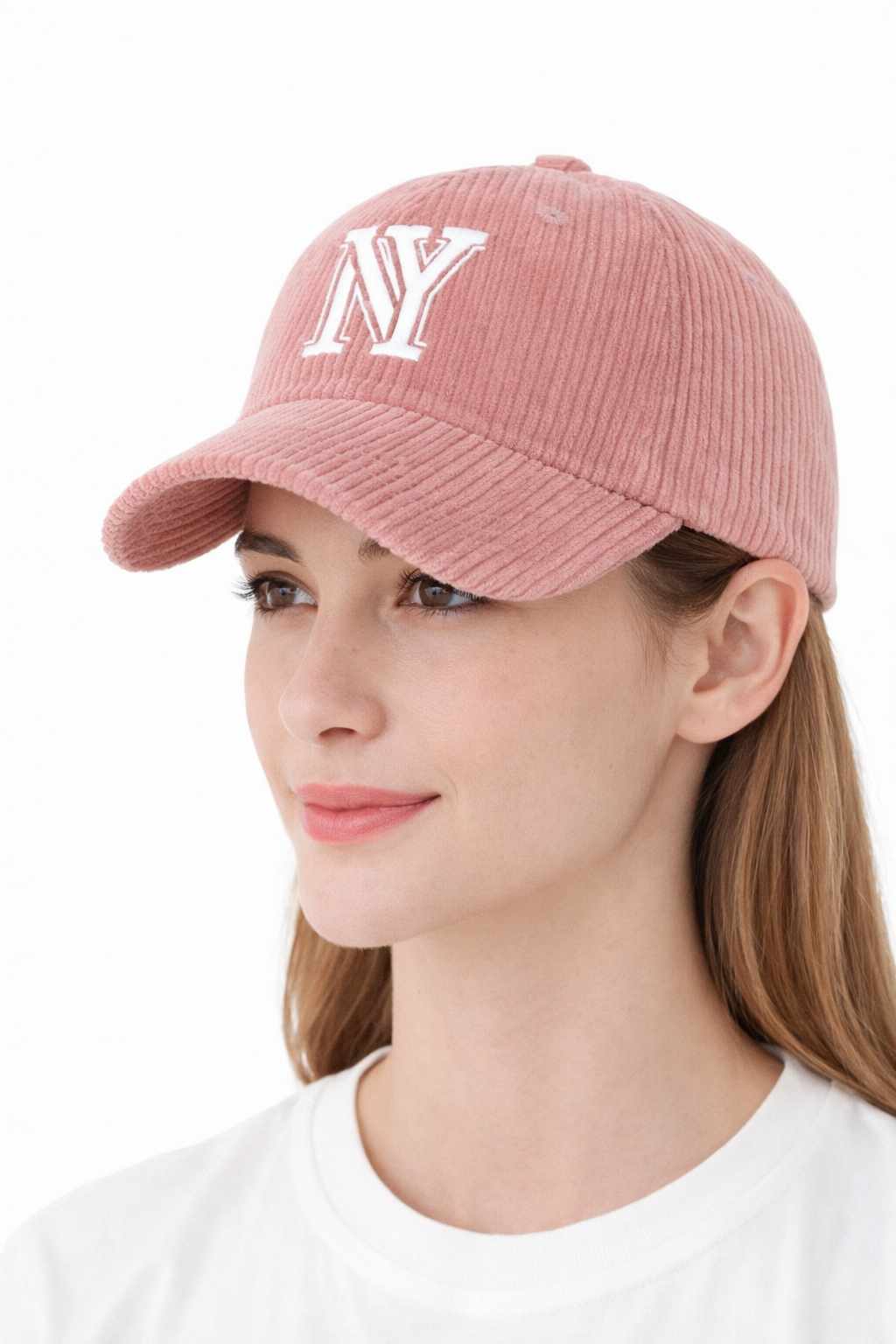 Καπέλο Unisex του μπέιζμπολ από κοτλε με τύπο γράμματος NY, ένα κομψό παχύ καπέλο για Ανδρες και γυναίκες για την άνοιξη και το φθινόπωρο Roz