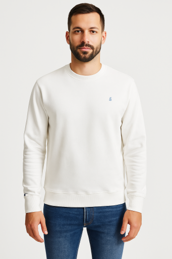 Μπλούζα φούτερ cotton explorer Λεύκο