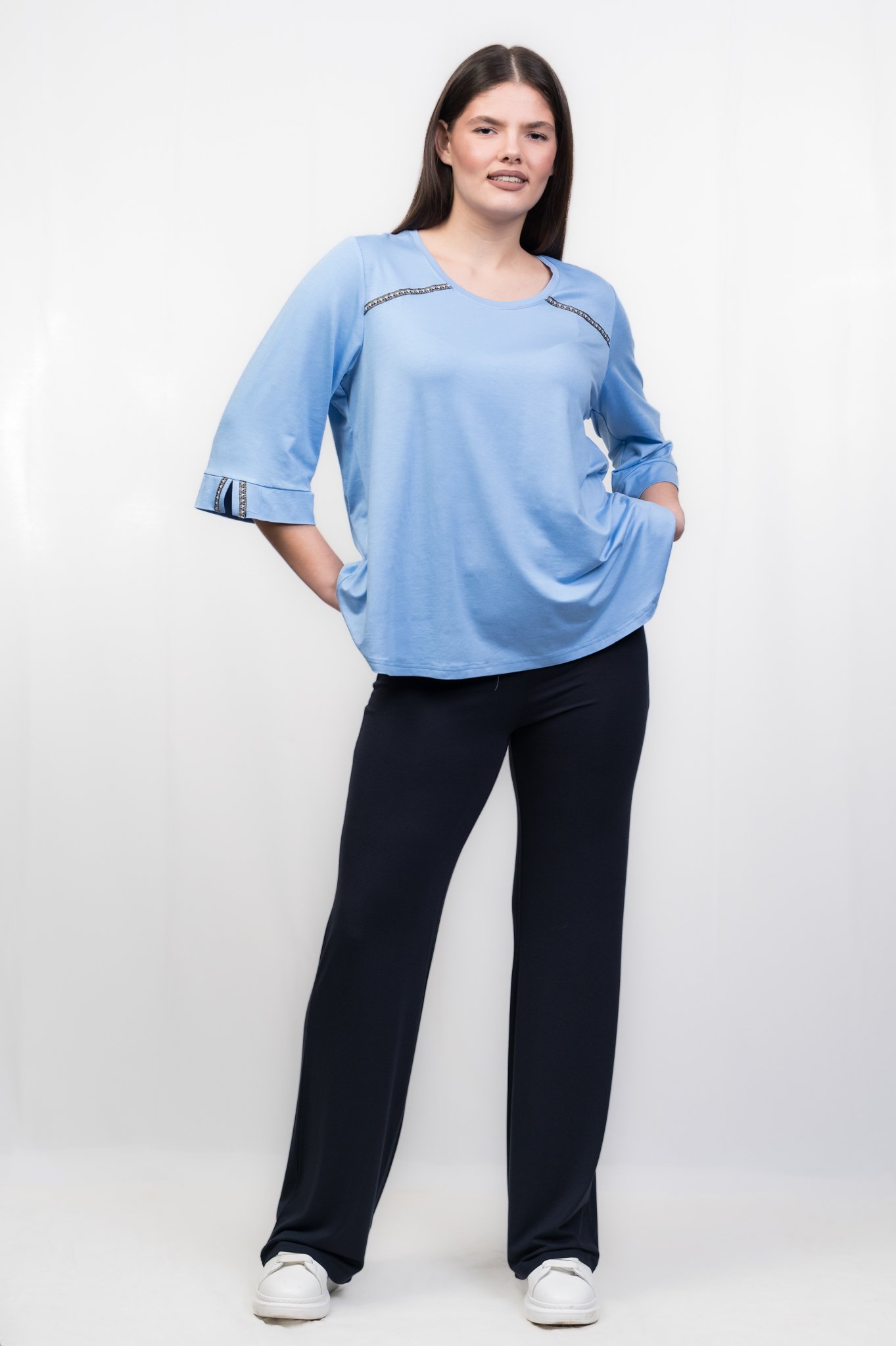 ΜΠΛΟΥΖΑ VISCOZE 3/4 ΜΑΝΙΚΙ ΜΕ ΡΕΛΑΚΙΑ